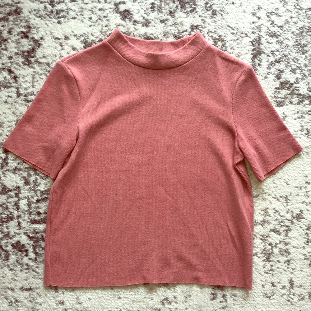 Zara Trafaluc | New York Pink Mock Neck Tee